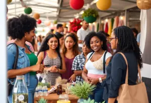 Diverse women entrepreneurs in a market in Los Angeles