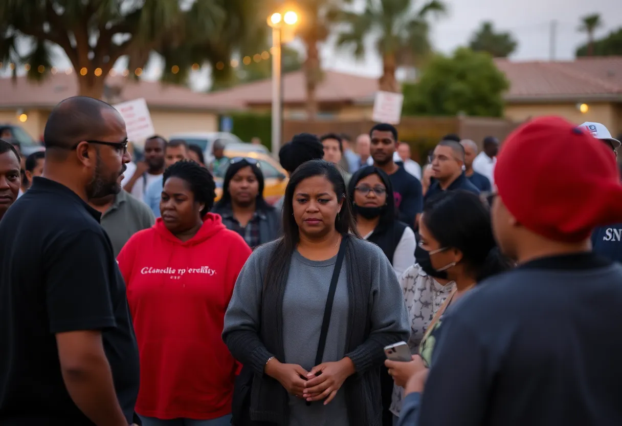 Community members gather in Baldwin Park, California, in response to recent tragic events.
