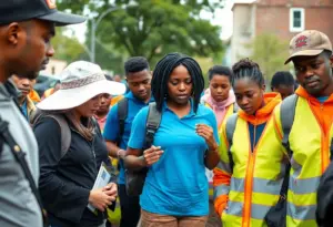 Volunteers gathering in search for a missing teenager