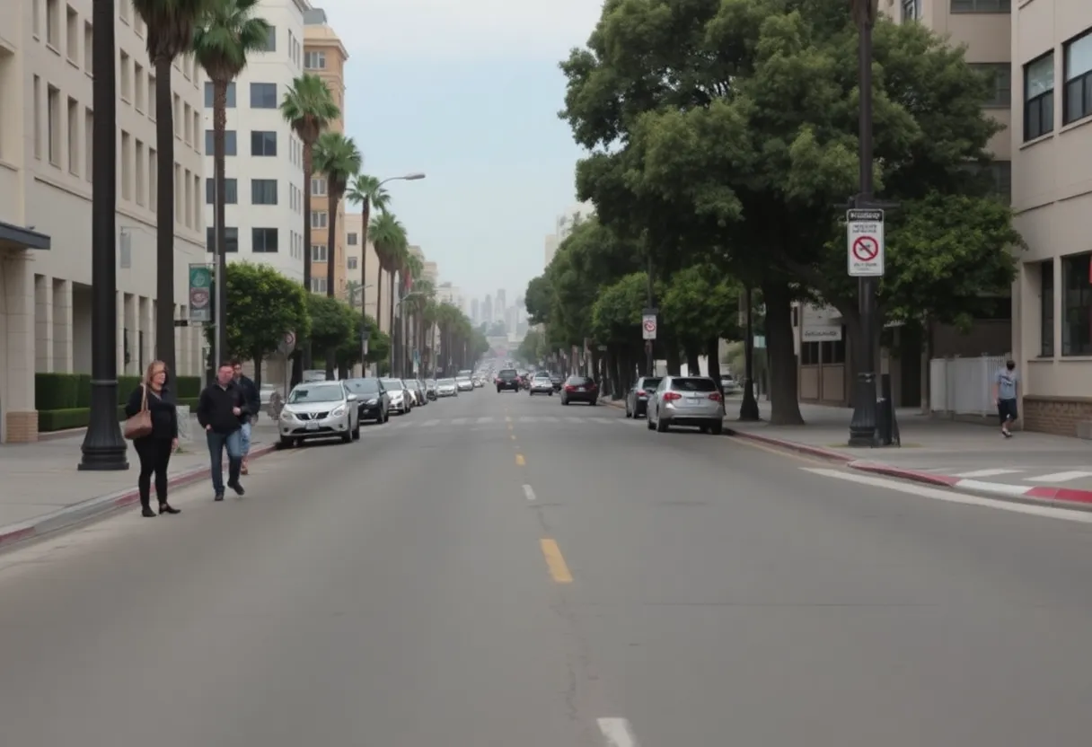 Empty Los Angeles street highlighting community concern for missing persons