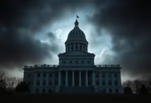 A symbolic image representing political corruption in California.