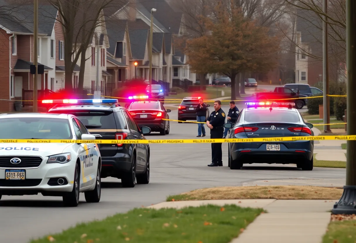 Police investigation at a shooting scene in Winnetka, California