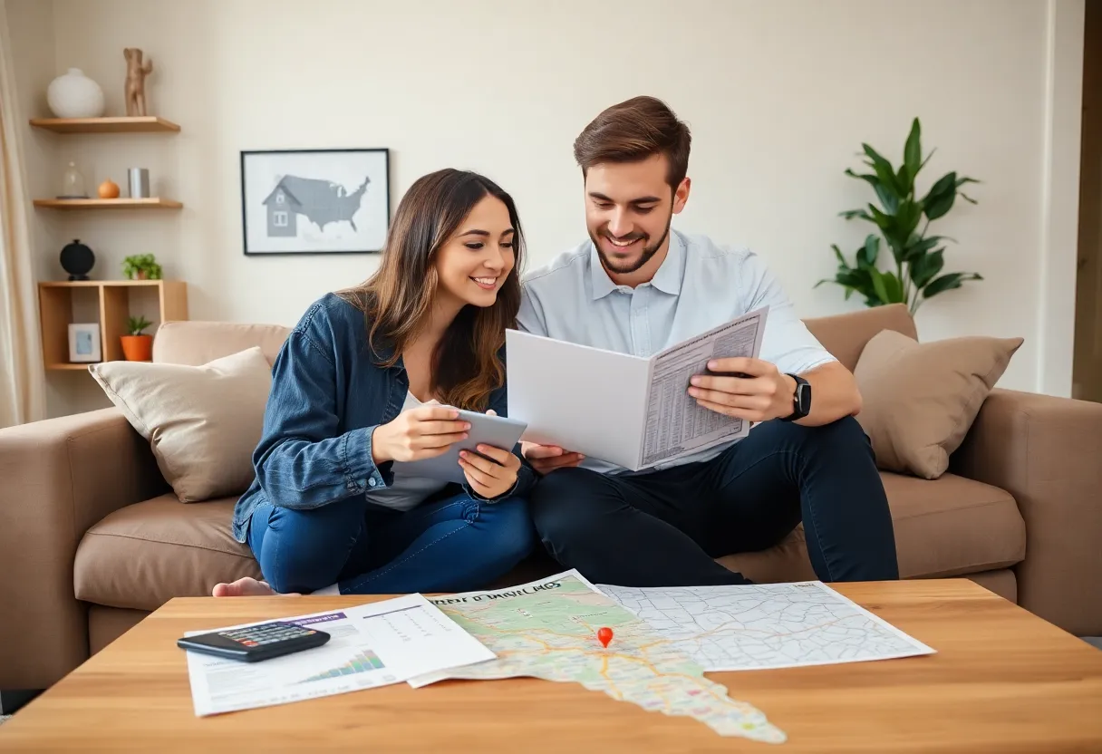 First-time homebuyers reviewing their options in Los Angeles