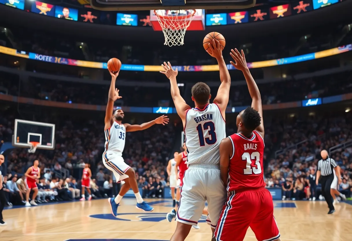 LeBron James playing for the Lakers during his return game
