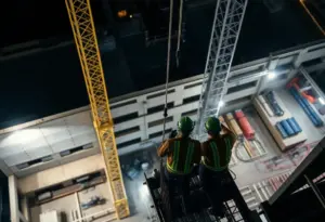 Emergency responders rescue a man from a construction shaft in Lincoln Heights.