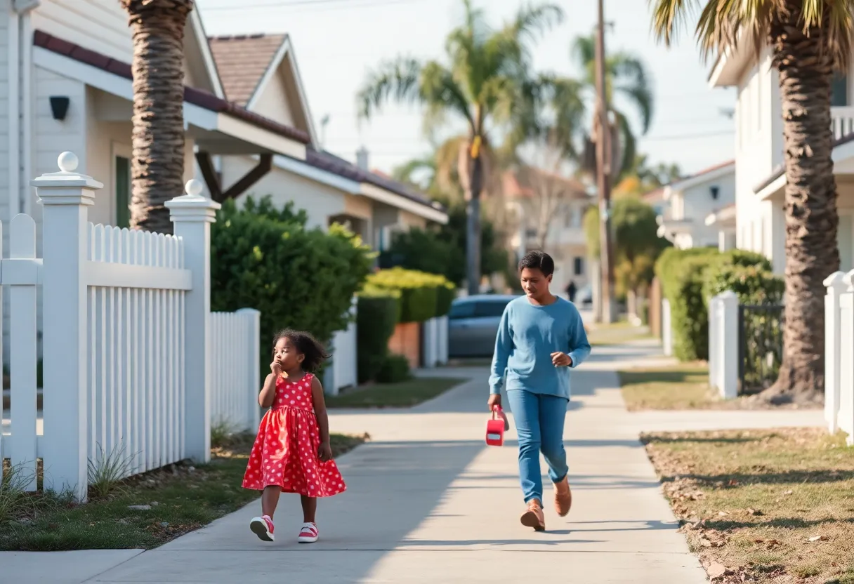 A neighborhood in Long Beach, California, emphasizing community safety.