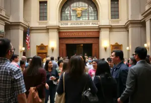 Community members engaging at Los Angeles City Hall