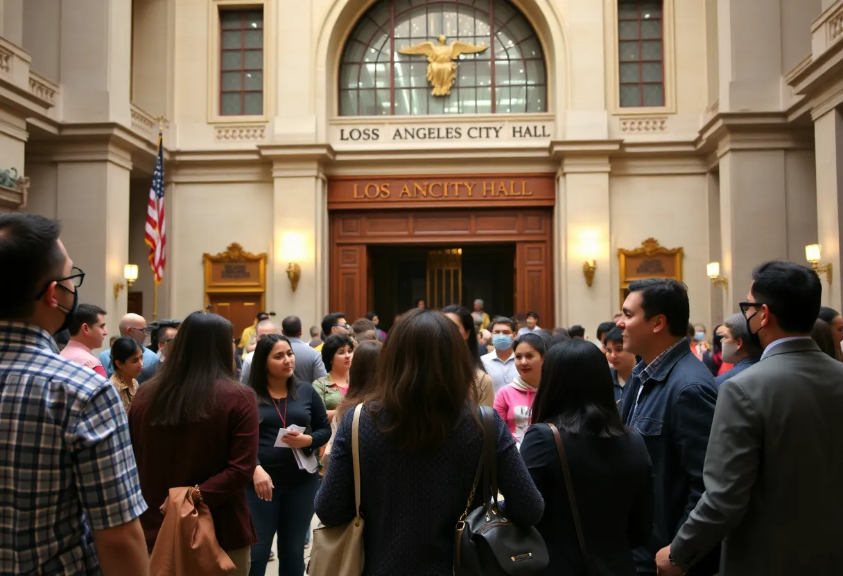 Community members engaging at Los Angeles City Hall