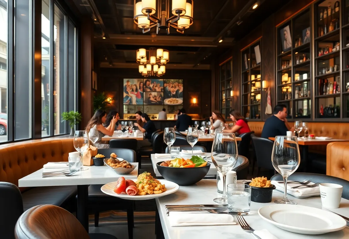Beautiful dining scene in Los Angeles with diverse cuisines