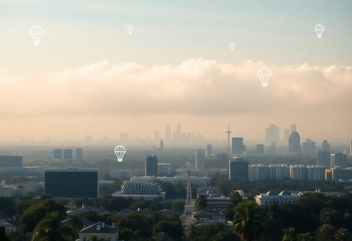 Los Angeles skyline with smog indicating air pollution issues