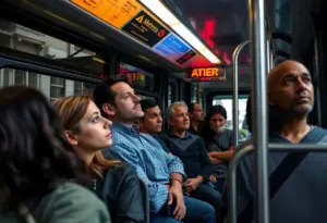 Metro bus in Los Angeles with a focus on safety concerns