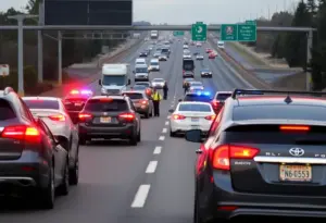 Police investigating a ride-hail crash on the freeway