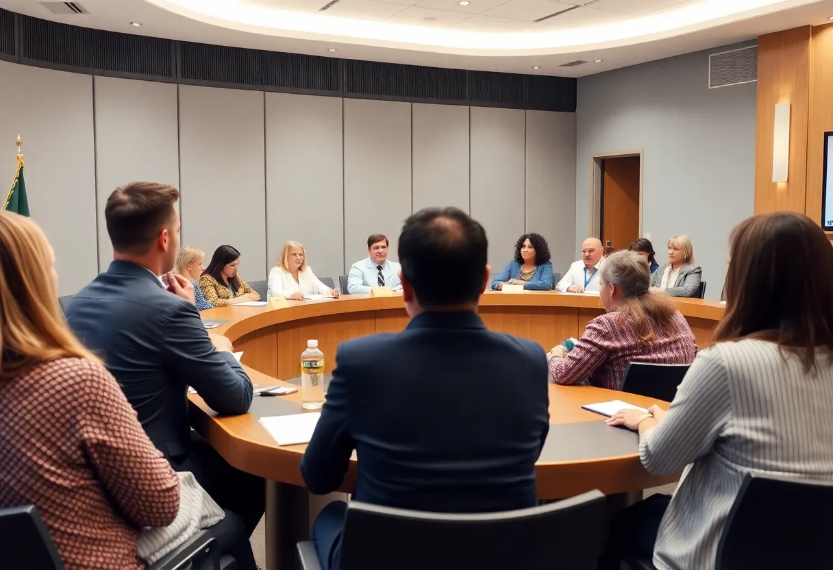 Community members at a Santa Monica City Council meeting discussing housing projects.