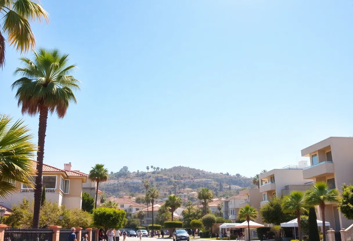 People enjoying a sunny day in Los Angeles