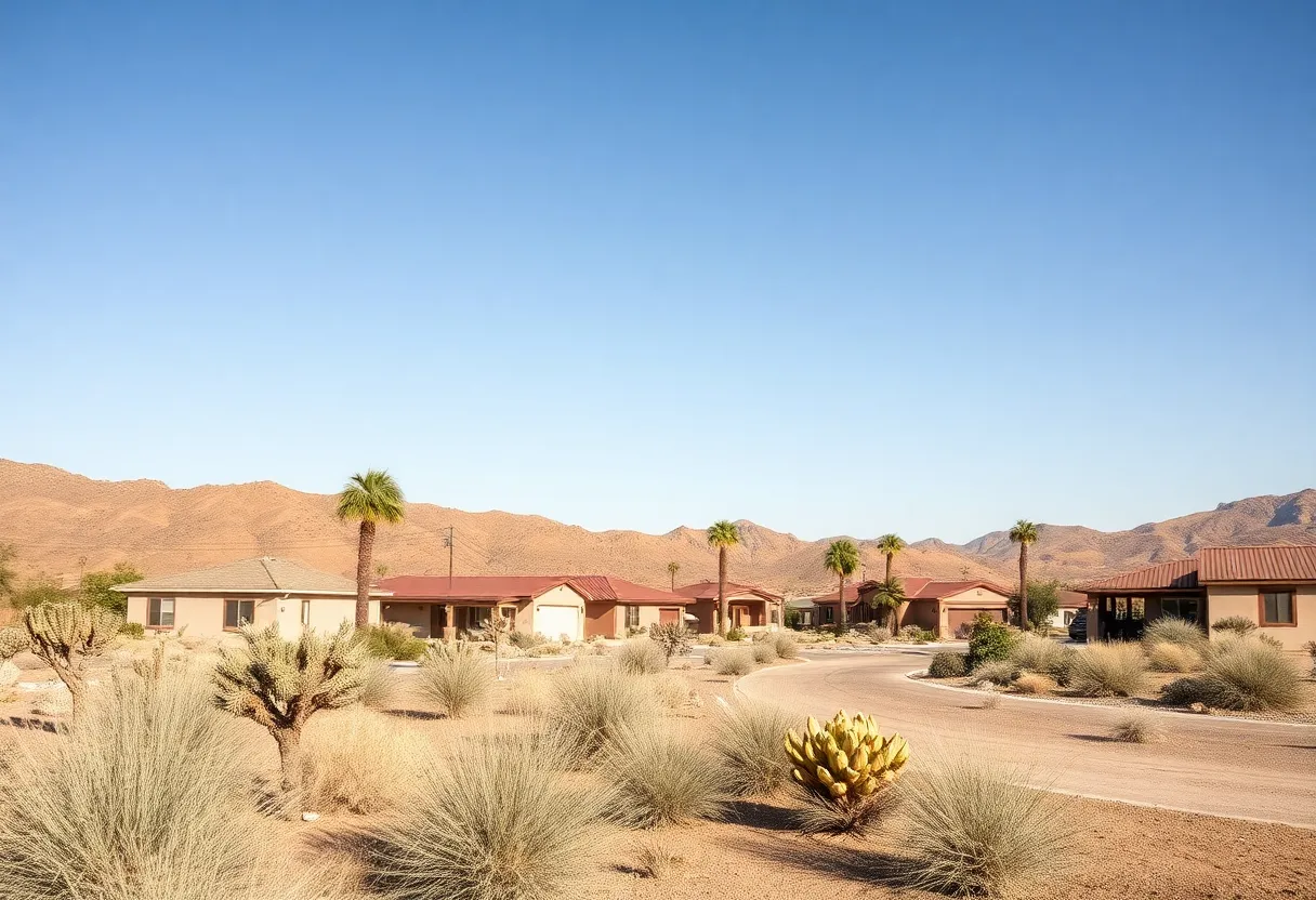 Quiet residential area in Twentynine Palms California