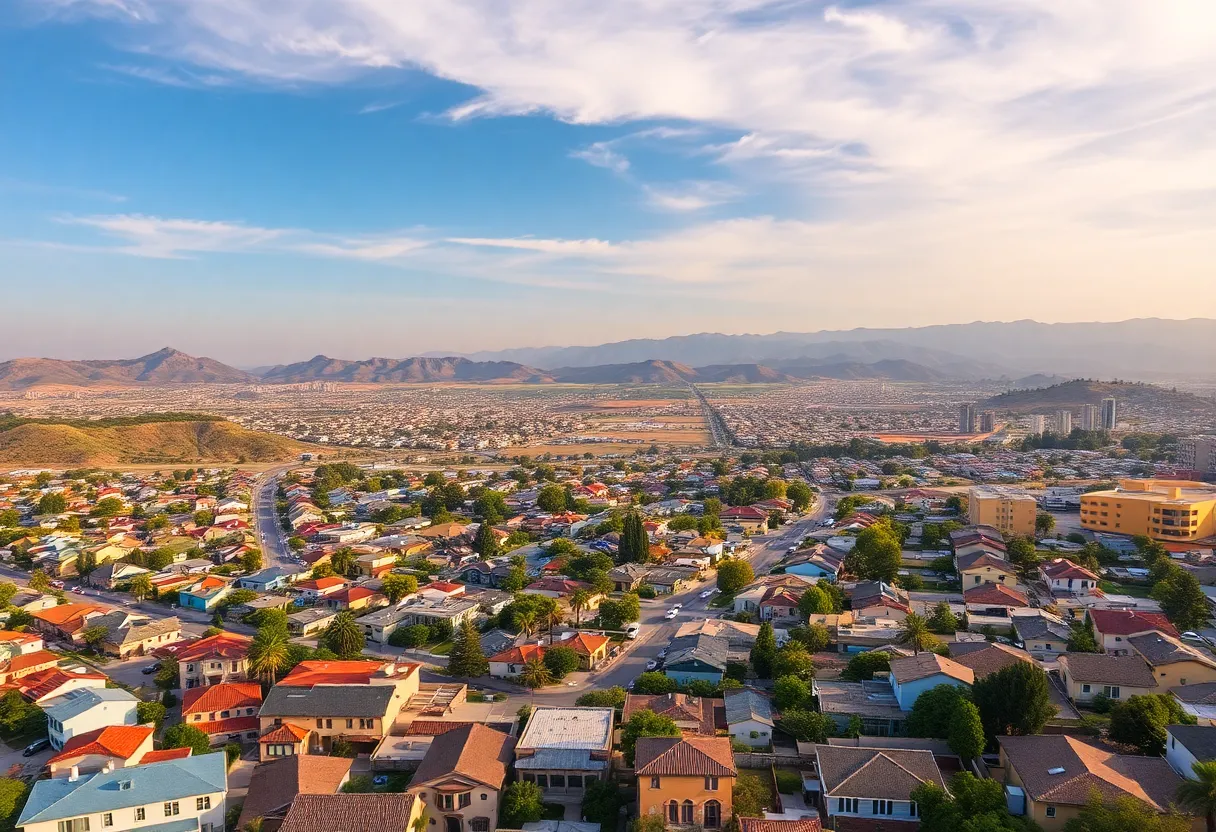 Diverse California landscape representing population growth.