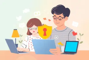 Illustration representing child protection and online safety