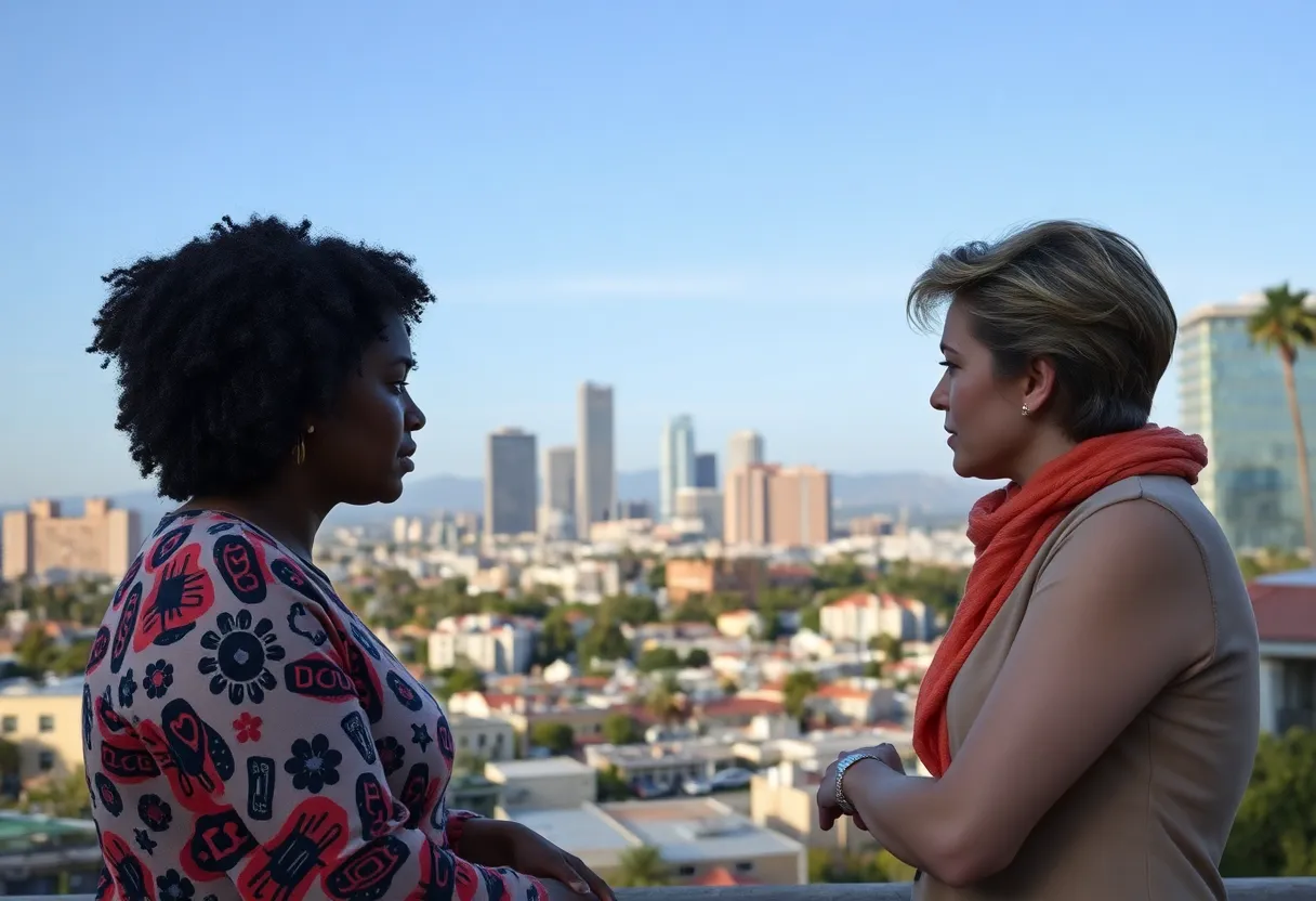 Artistic representation of community dialogue on sensitive political matters.