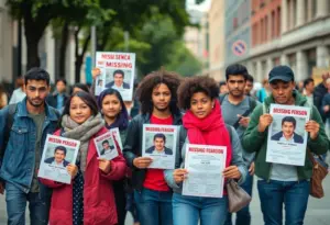 Community members gather to search for a missing person in Los Angeles