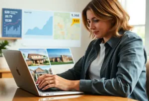 Person exploring home buying options online in Los Angeles, CA