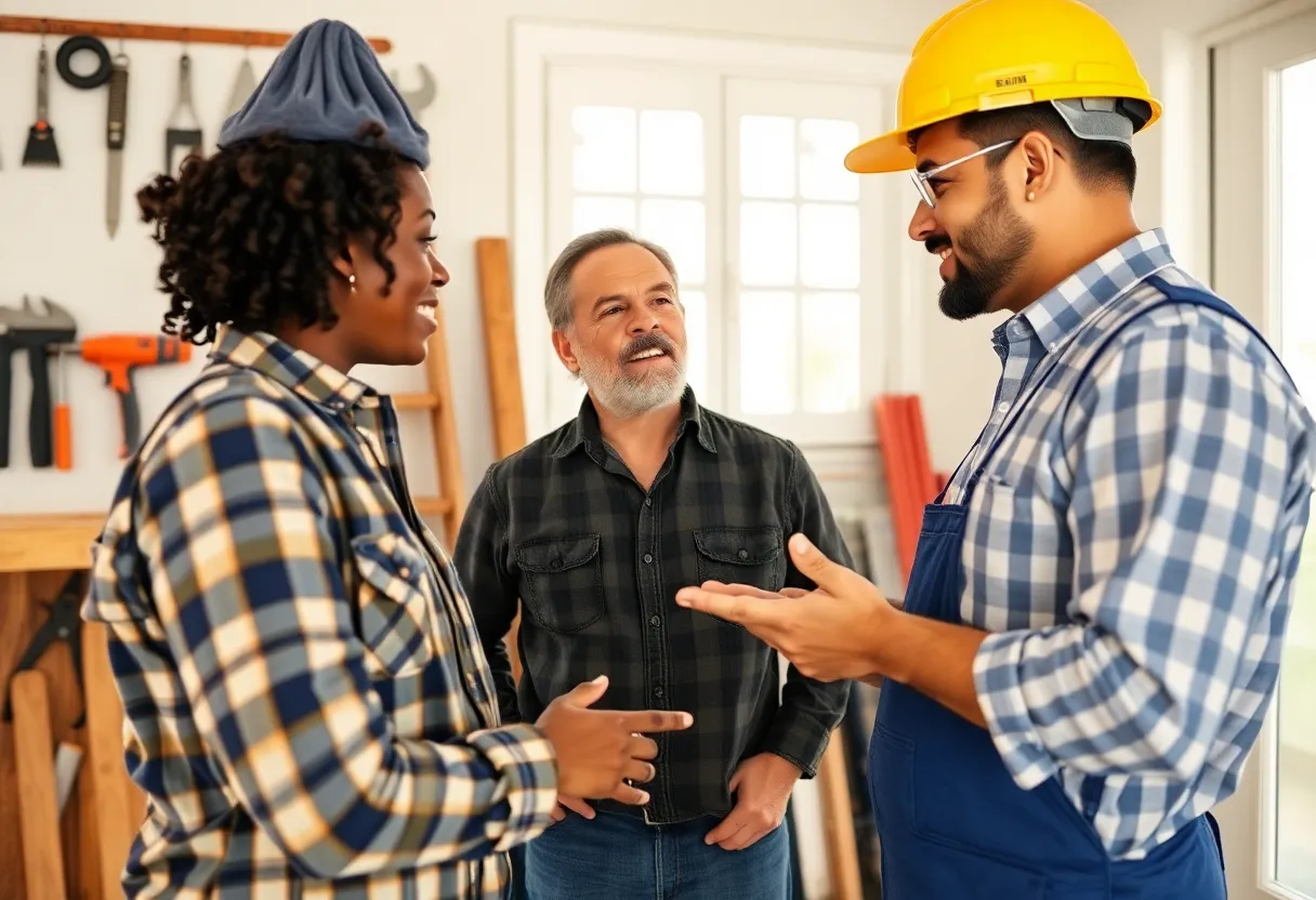 Homeowner consulting with contractor for repairs in Los Angeles