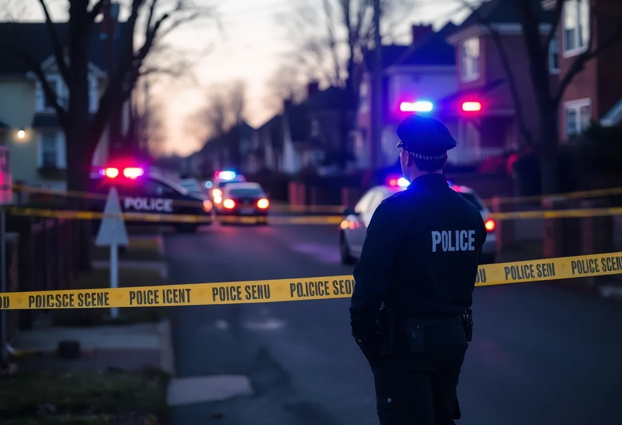 Police officers at the scene of a shooting incident in Los Angeles