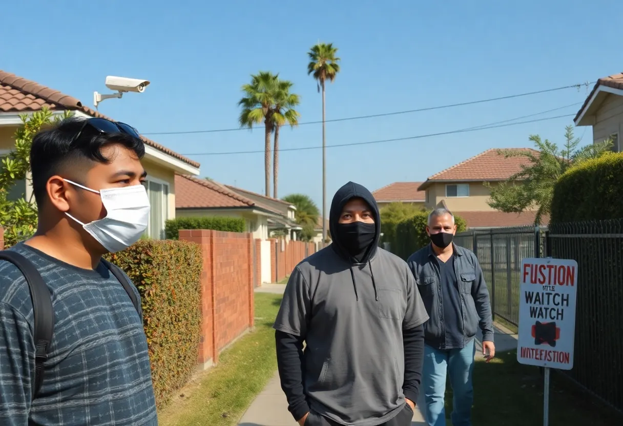 Residents of Los Angeles concerned about masked individuals in their neighborhood.