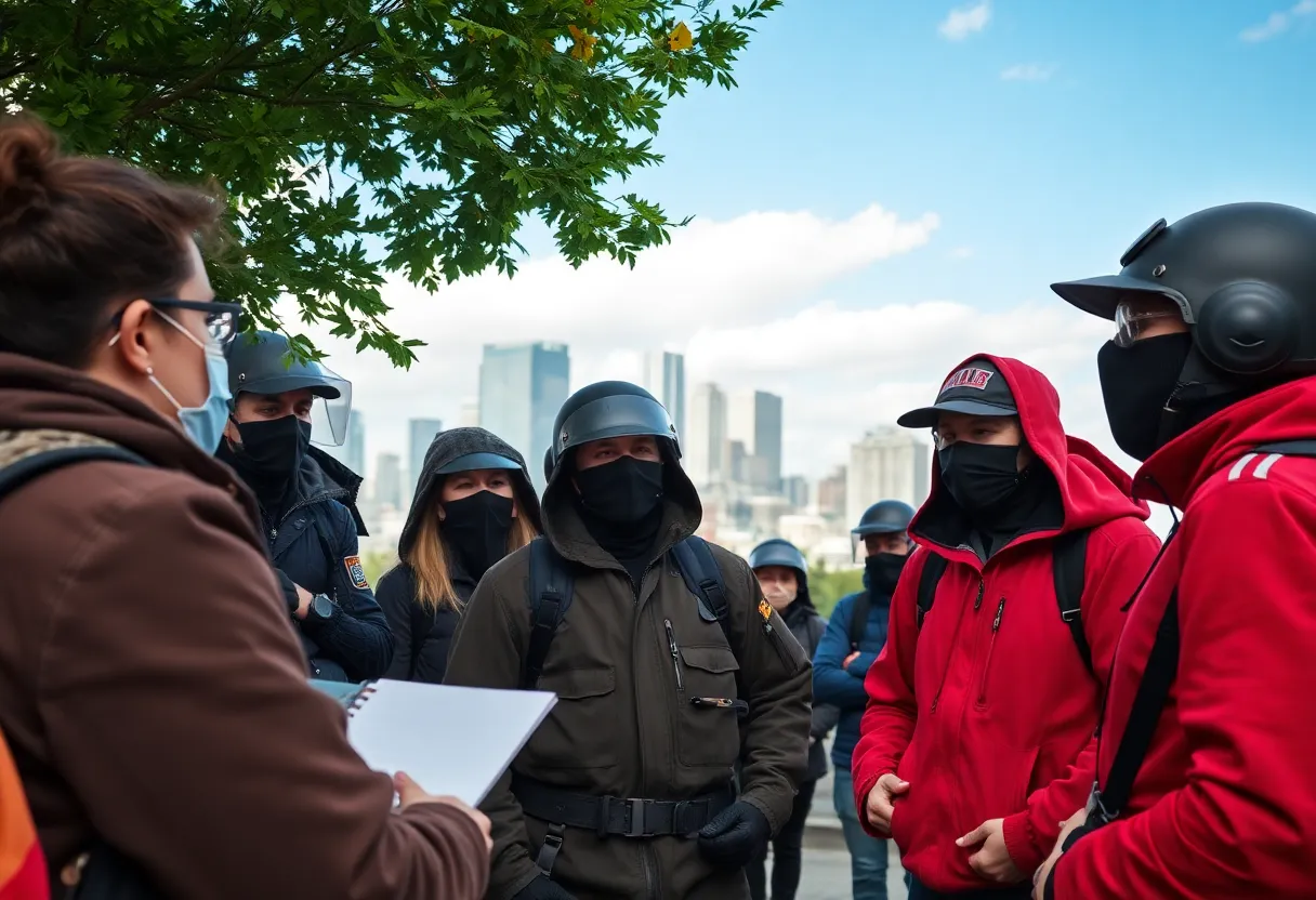 Community members discussing public safety in Los Angeles