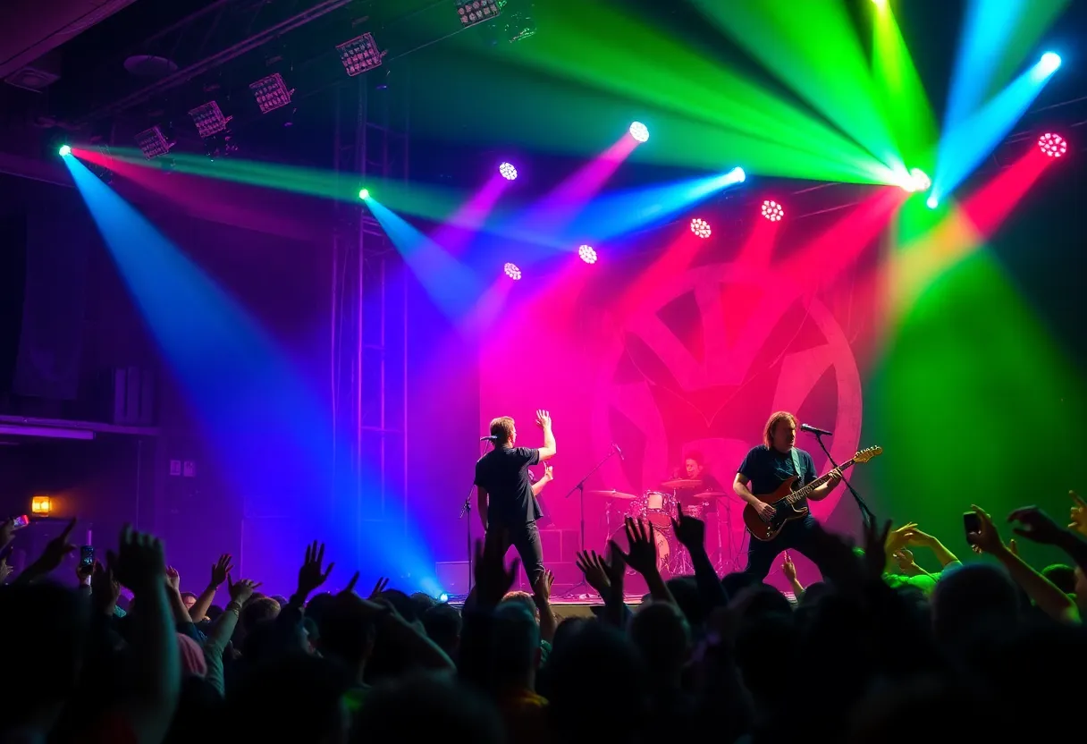 Scars on Broadway performing live with vibrant stage lights and an engaged audience