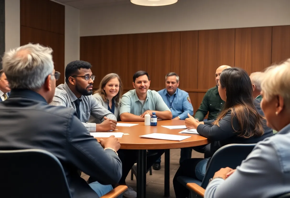 Community members discussing Sheriff's Department oversight