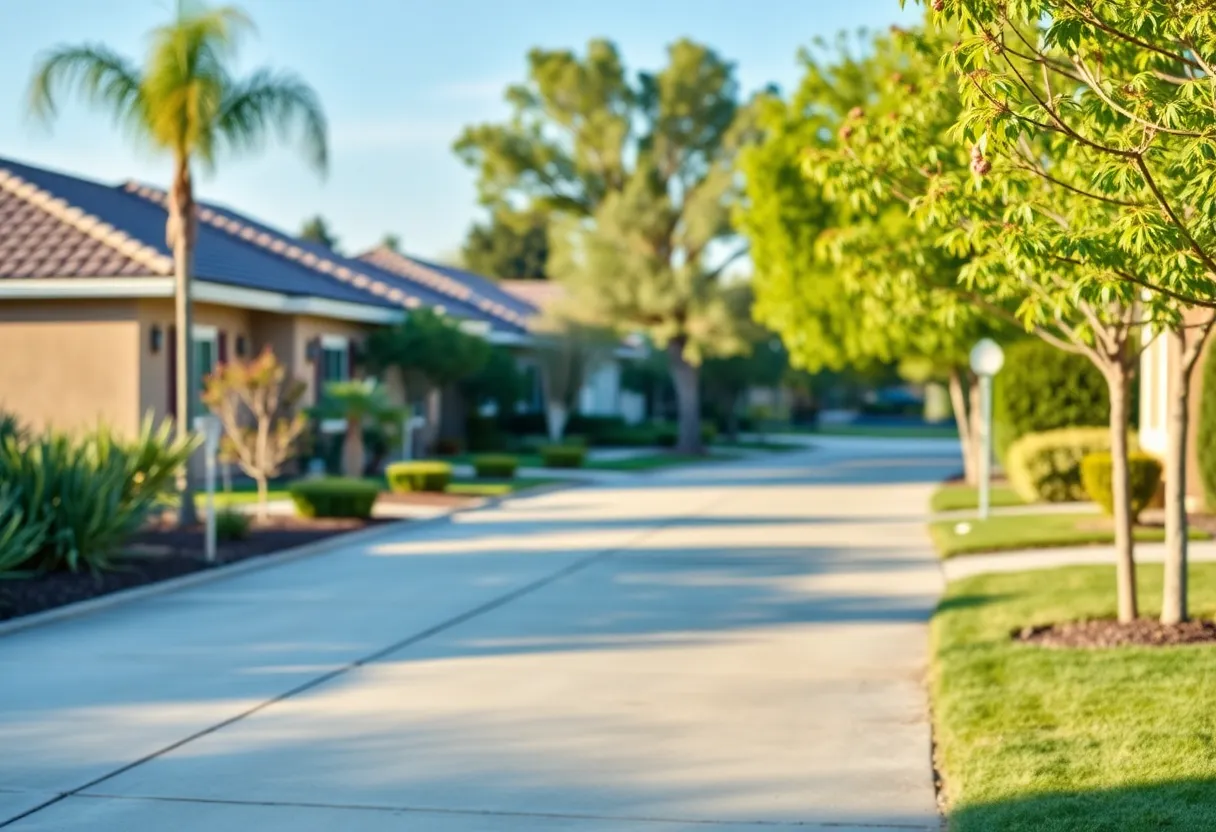 Peaceful suburban neighborhood in Simi Valley, California