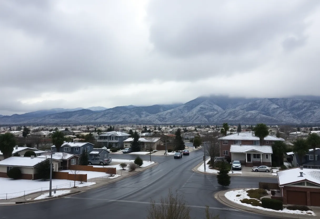 Atmospheric river storm over Southern California with heavy rainfall