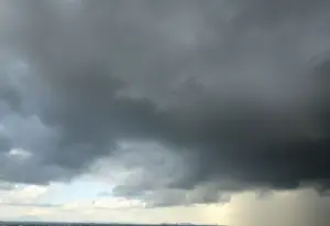 Dramatic sky with clouds over Los Angeles before a storm