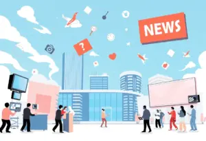 Illustration of media ownership and corporate negotiations