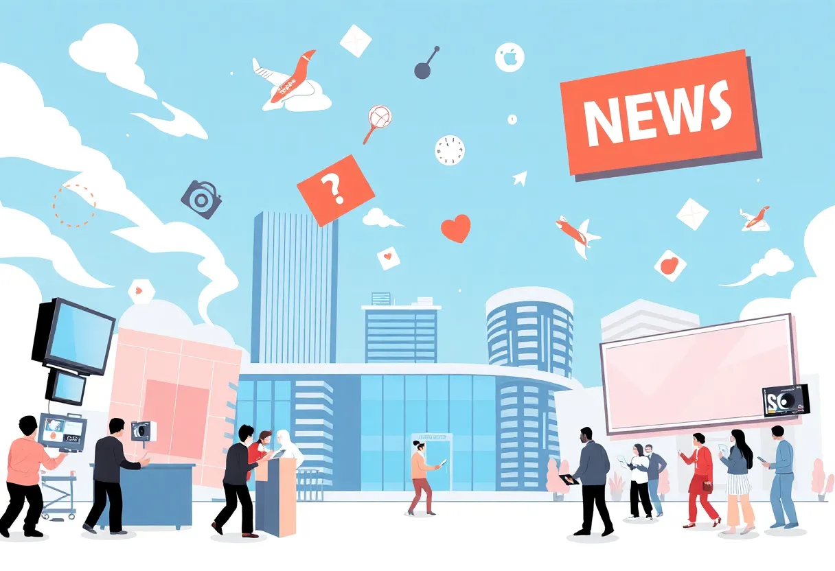 Illustration of media ownership and corporate negotiations