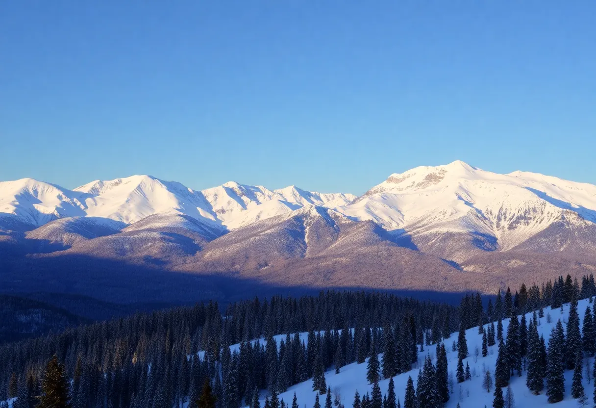Sierra Nevada mountains with snowpack