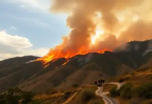 Wildfire raging in Castaic, California