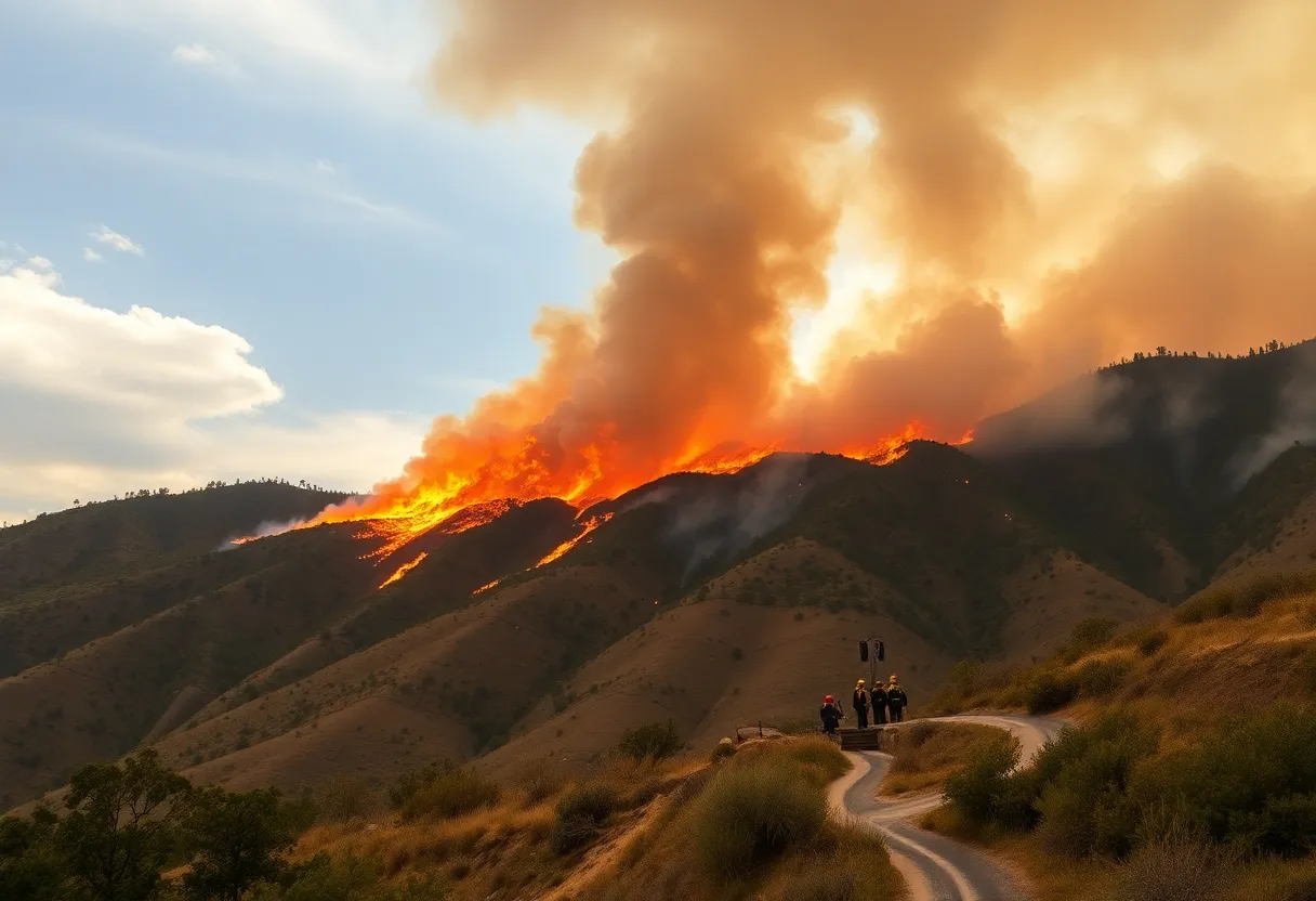 Wildfire raging in Castaic, California
