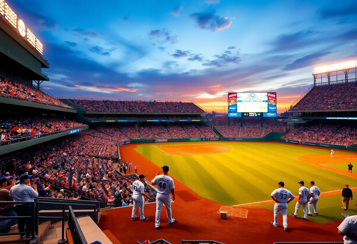 Celebration of Dodgers signing Kyle Tucker at the baseball stadium