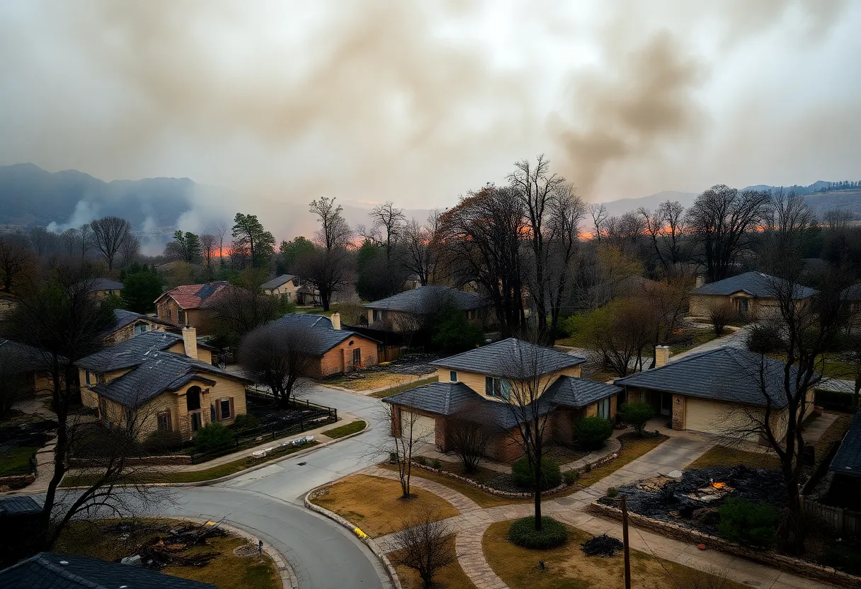 Aftermath of the Eaton Fire showing destruction of homes and nature.