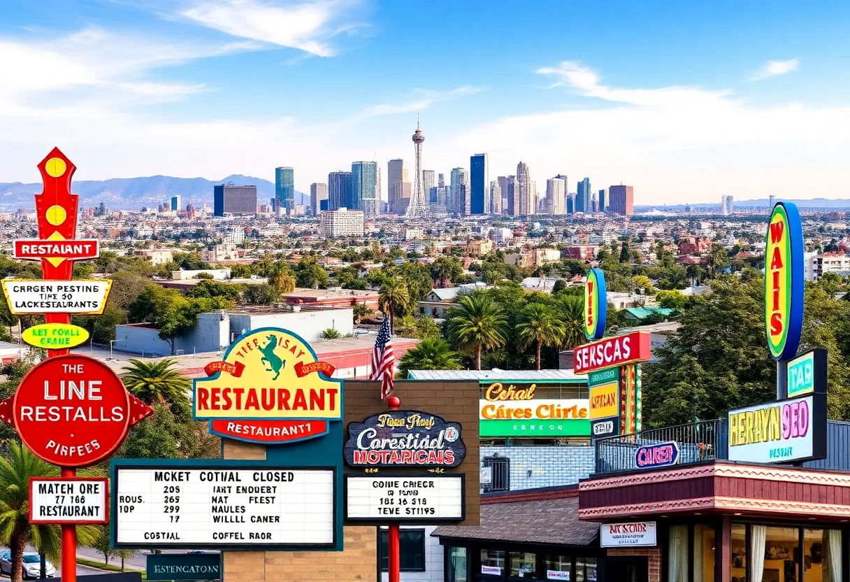 A collage depicting the closure of beloved Los Angeles restaurants.