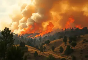 Aerial view of the Gifford Fire raging in California