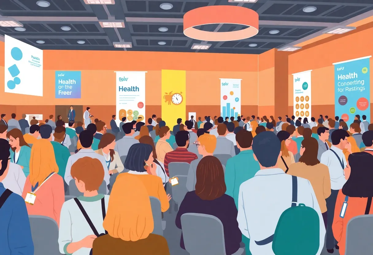 Attendees at health events in Los Angeles engaging in conversations