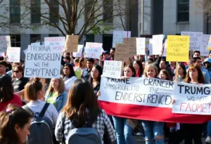 Residents of Highland Park protesting against immigration enforcement