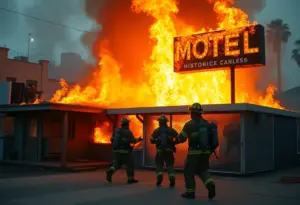 Firefighters battling blaze at the Hollywood Center Motel