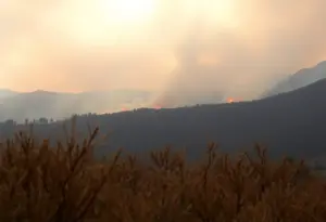 Wildfire burning in Castaic Lake area of Los Angeles County