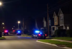 Police officers responding to a shooting incident in Huntington Beach.