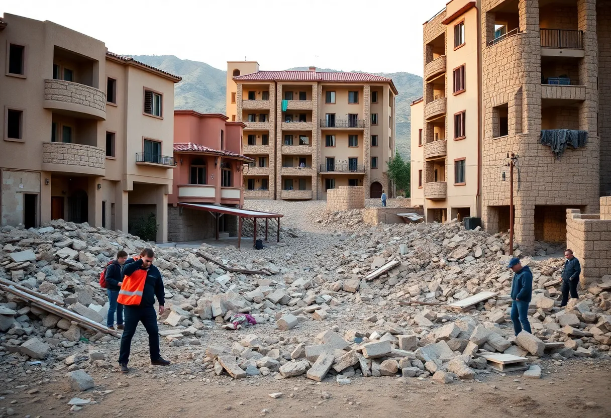 Residents of Indio practicing earthquake safety measures.