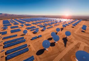 Aerial view of Ivanpah Solar Electric Generating System