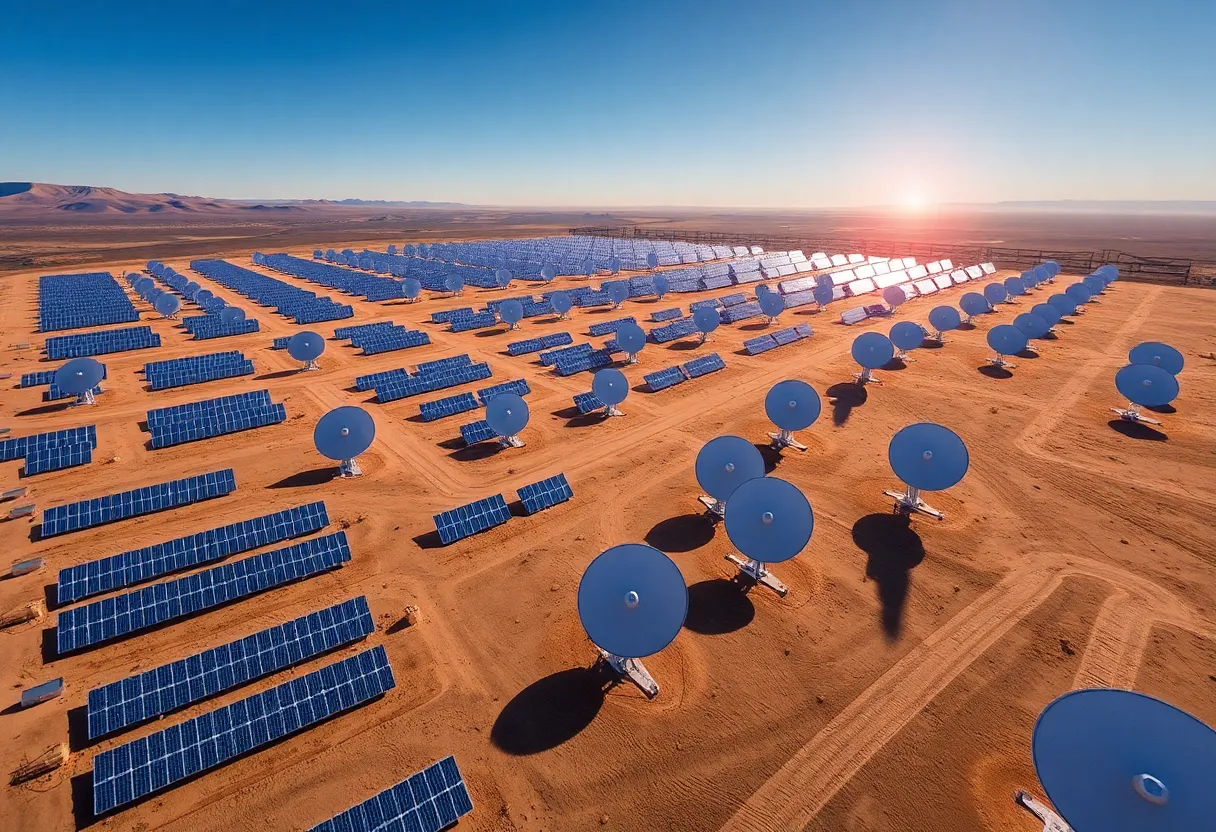 Aerial view of Ivanpah Solar Electric Generating System